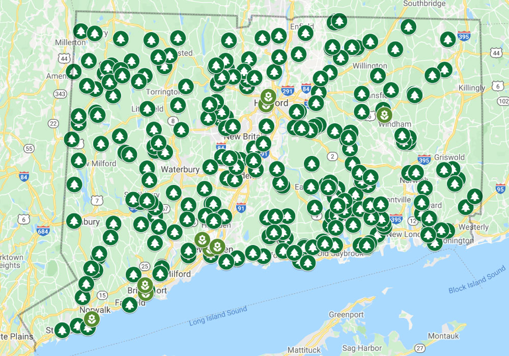 Map of CIA projects in Connecticut