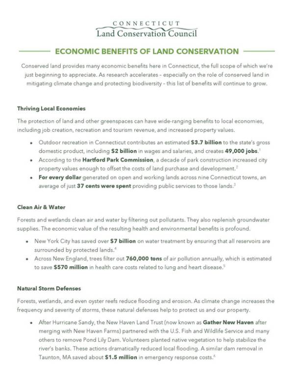 CLCC Economic Benefits Of Land Conservation