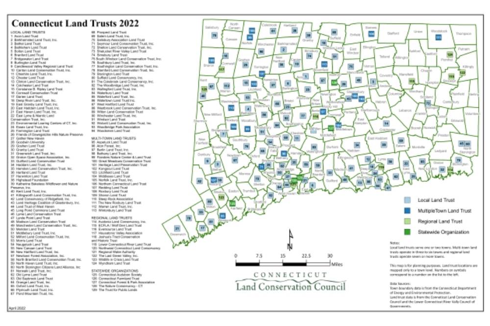 Draft Connecticut land trust map for review