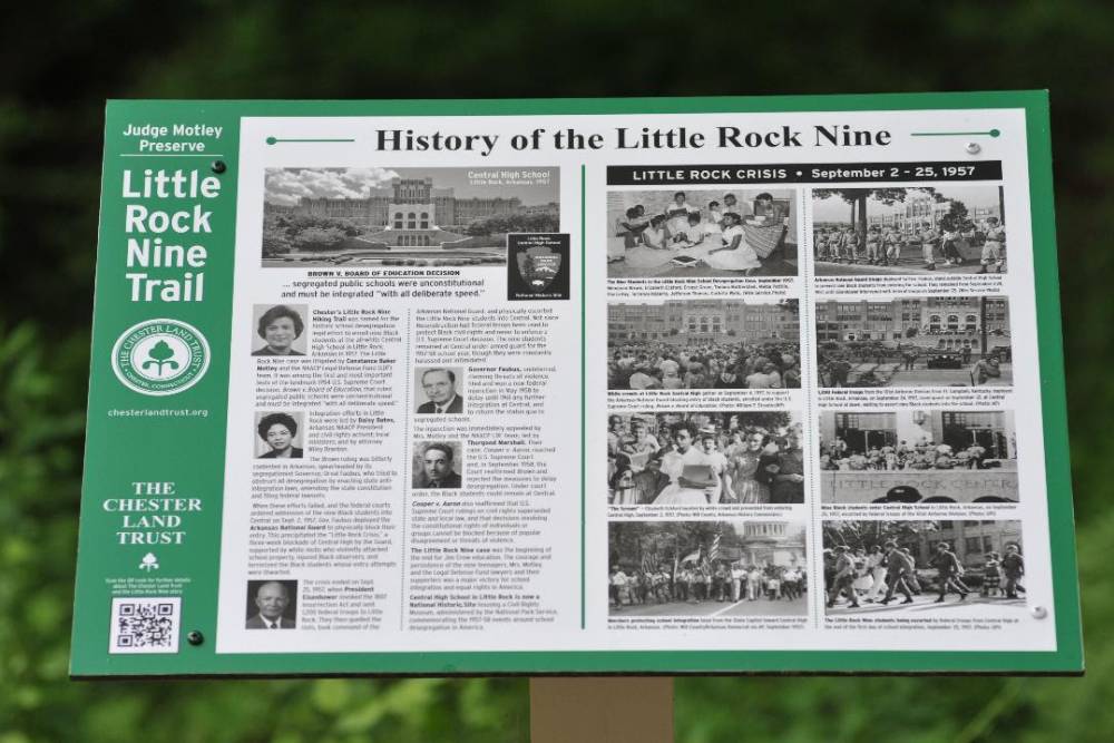 Little Rock Nine Trail sign