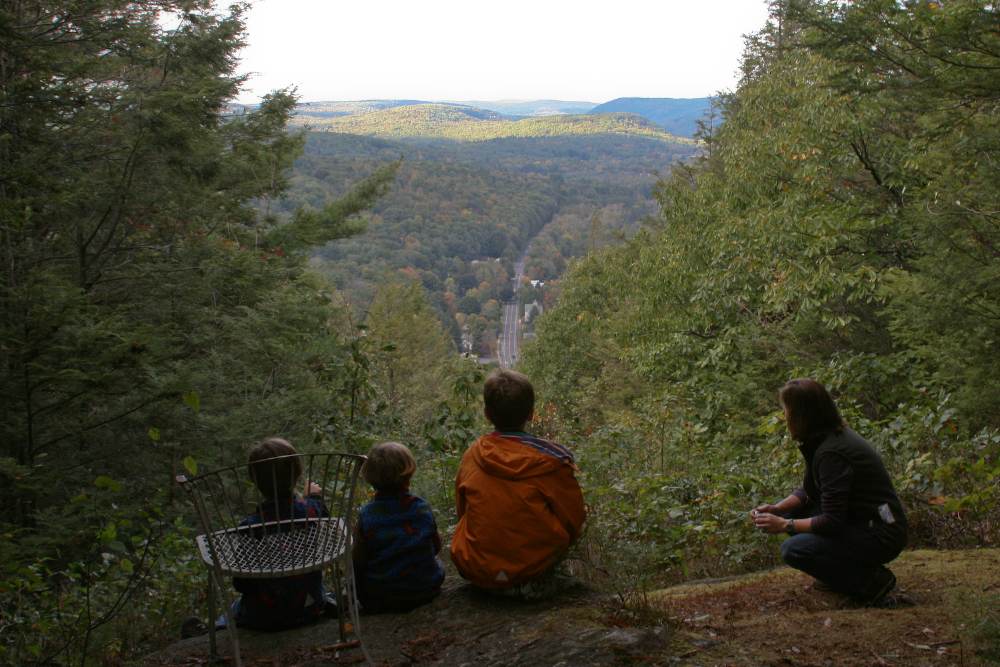 Kids looking over a preserve