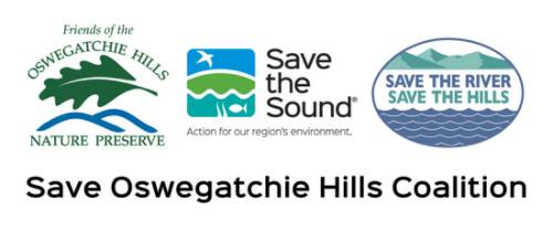 Group of 3 logos Friends of the Oswegatchie Hills Nature Preserve, Save the Sound, Save the River Save the Hills